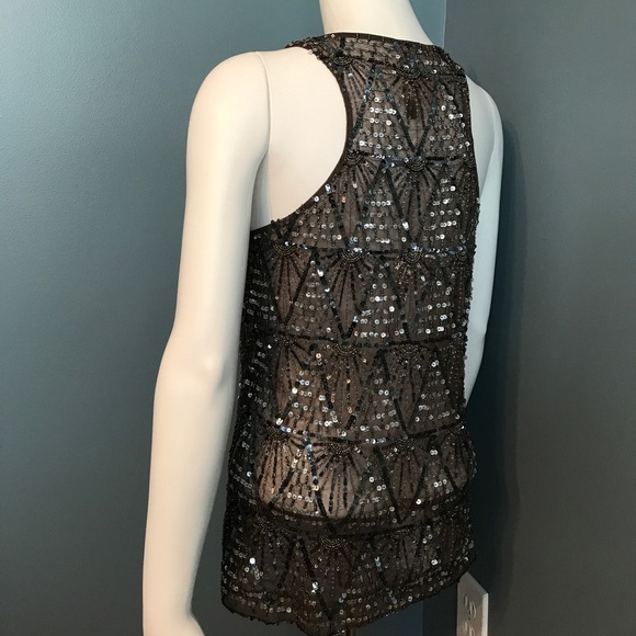 W118 by Walter Baker sequins headed racerback tank - Picture 4 of 7